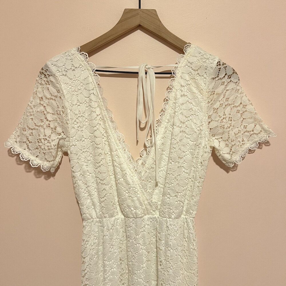 NWT Baltic Born Venice White Lace V Neck Romantic Maxi Dress Size XS - Picture 6 of 11
